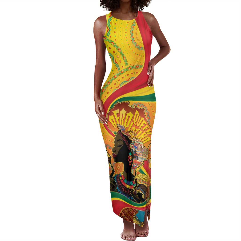Afro Latina Queen Tank Maxi Dress The Beauty Of Black Women - African Pride