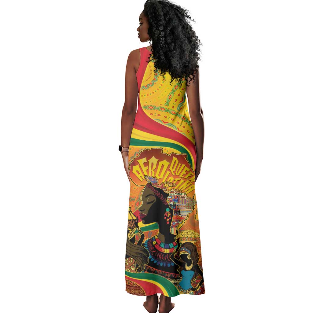 Afro Latina Queen Tank Maxi Dress The Beauty Of Black Women - African Pride