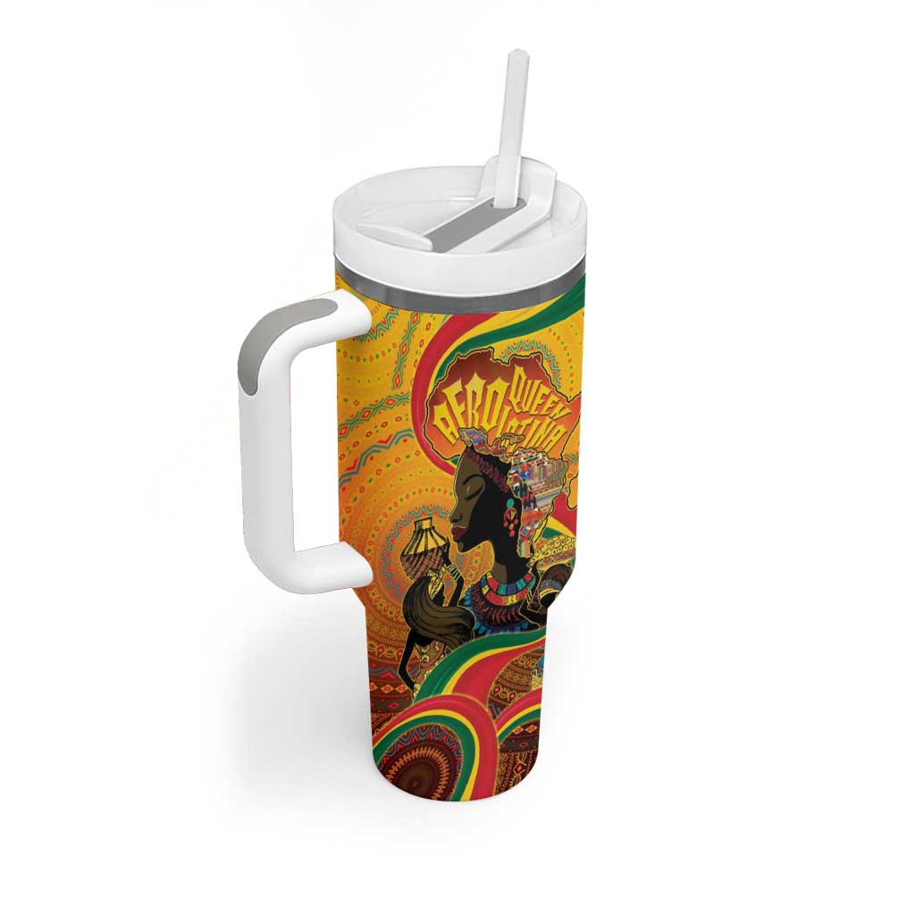 Afro Latina Queen Tumbler With Handle The Beauty Of Black Women - African Pride