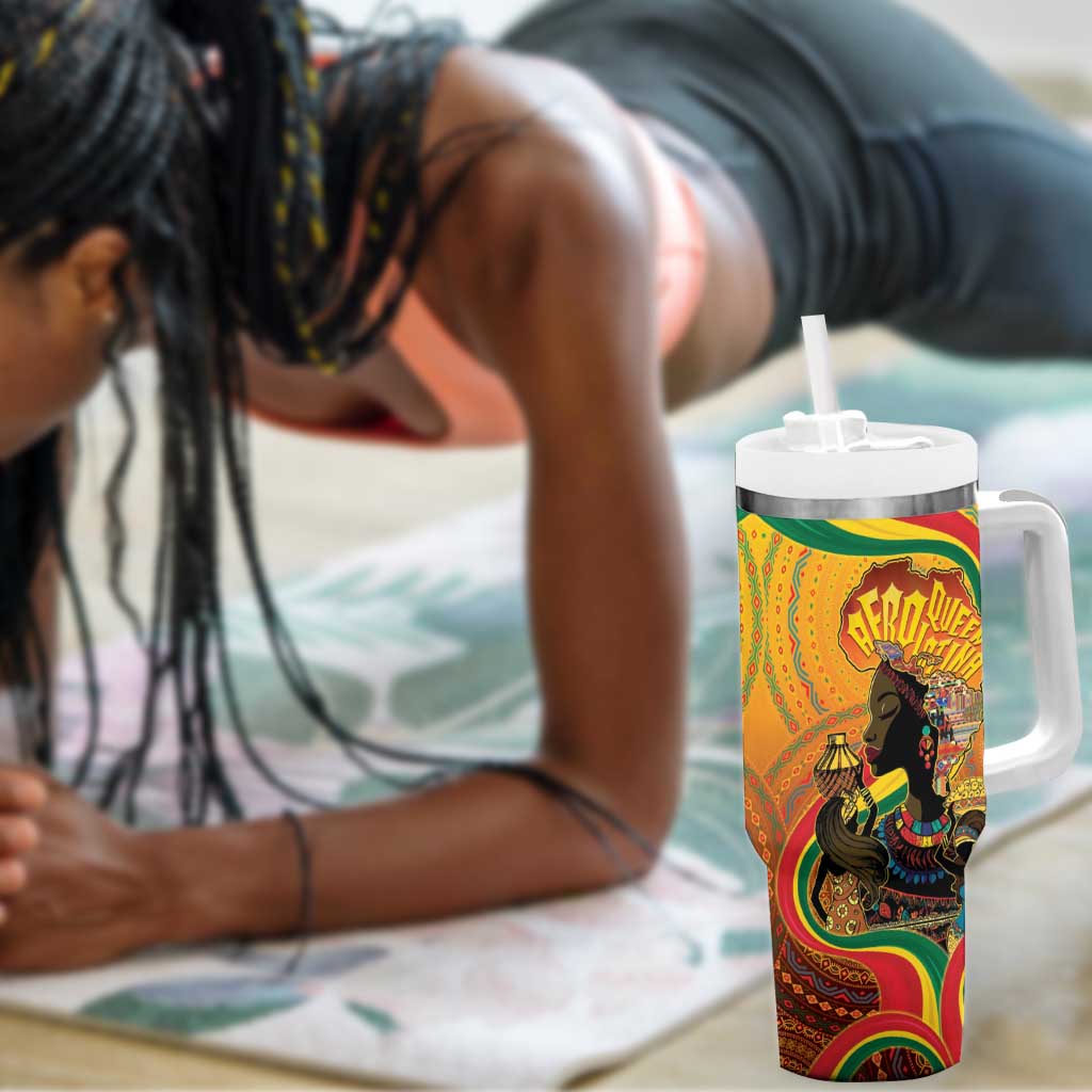 Afro Latina Queen Tumbler With Handle The Beauty Of Black Women - African Pride