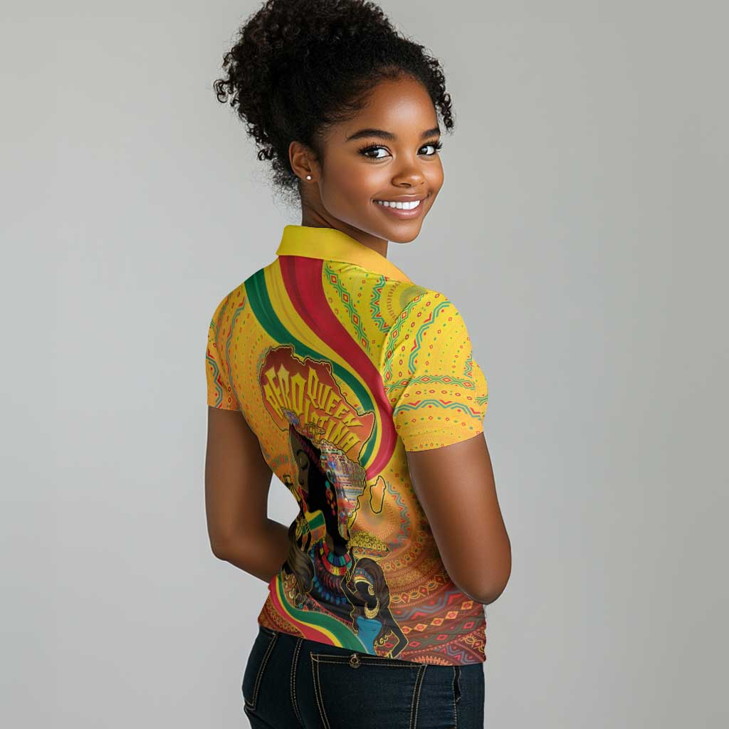 Afro Latina Queen Women Polo Shirt The Beauty Of Black Women - African Pride