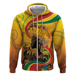 Afro Latina Queen Zip Hoodie The Beauty Of Black Women - African Pride