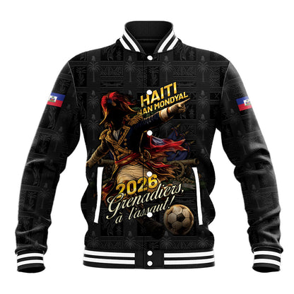 Custom Haiti Football 2026 Baseball Jacket Haiti Nan Mondyal