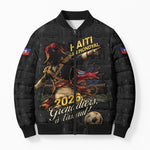 Custom Haiti Football 2026 Bomber Puffer Jacket Haiti Nan Mondyal