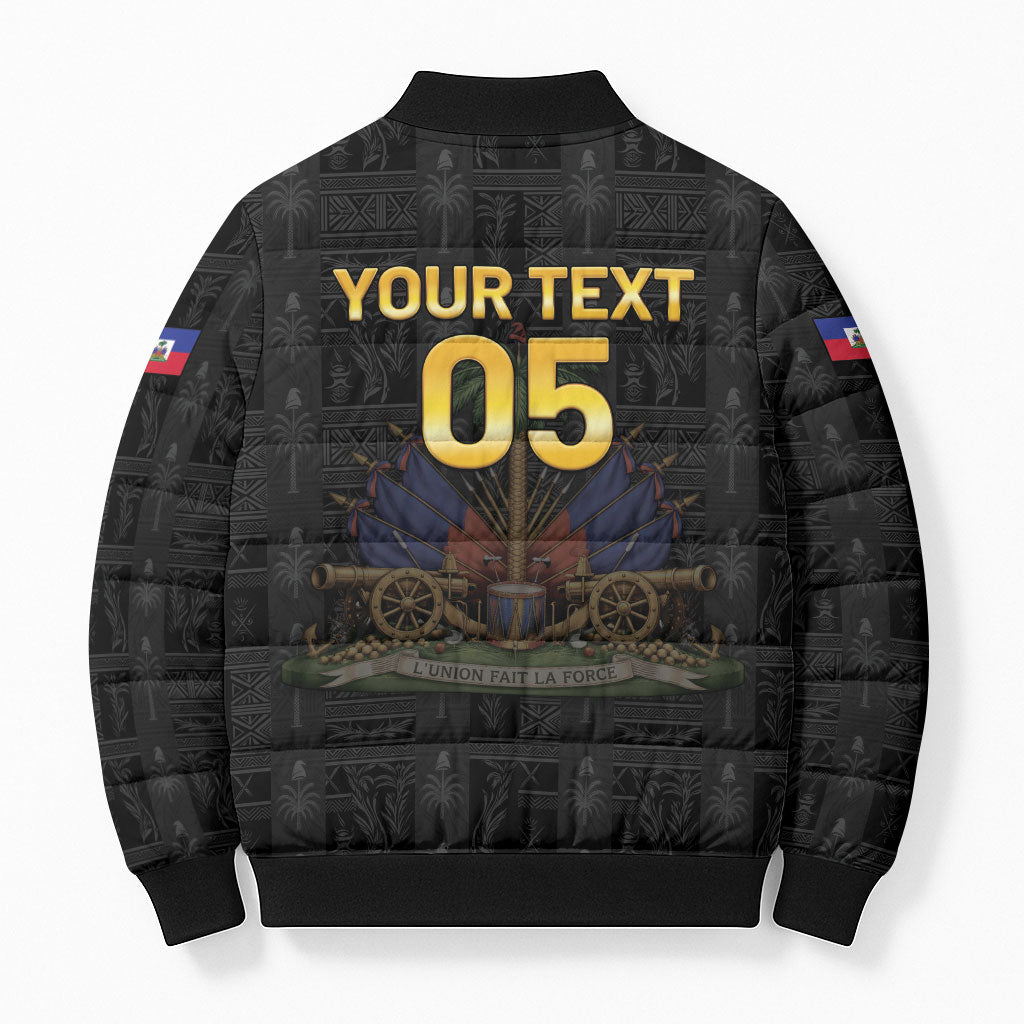 Custom Haiti Football 2026 Bomber Puffer Jacket Haiti Nan Mondyal
