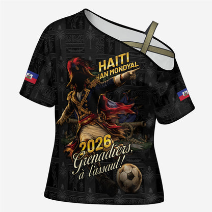 Custom Haiti Football 2026 Cross Shoulder Shirt Haiti Nan Mondyal