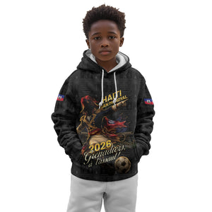 Custom Haiti Football 2026 Kid Hoodie Haiti Nan Mondyal