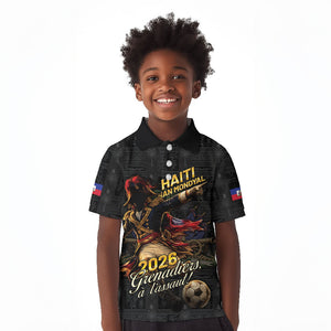 Custom Haiti Football 2026 Kid Polo Shirt Haiti Nan Mondyal