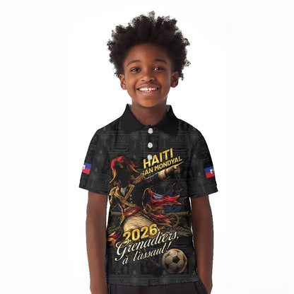 Custom Haiti Football 2026 Kid Polo Shirt Haiti Nan Mondyal