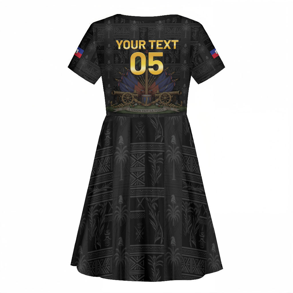Custom Haiti Football 2026 Kid Short Sleeve Dress Haiti Nan Mondyal