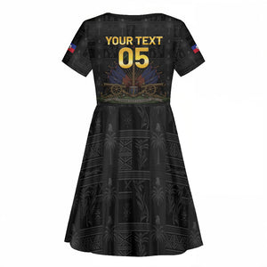 Custom Haiti Football 2026 Kid Short Sleeve Dress Haiti Nan Mondyal
