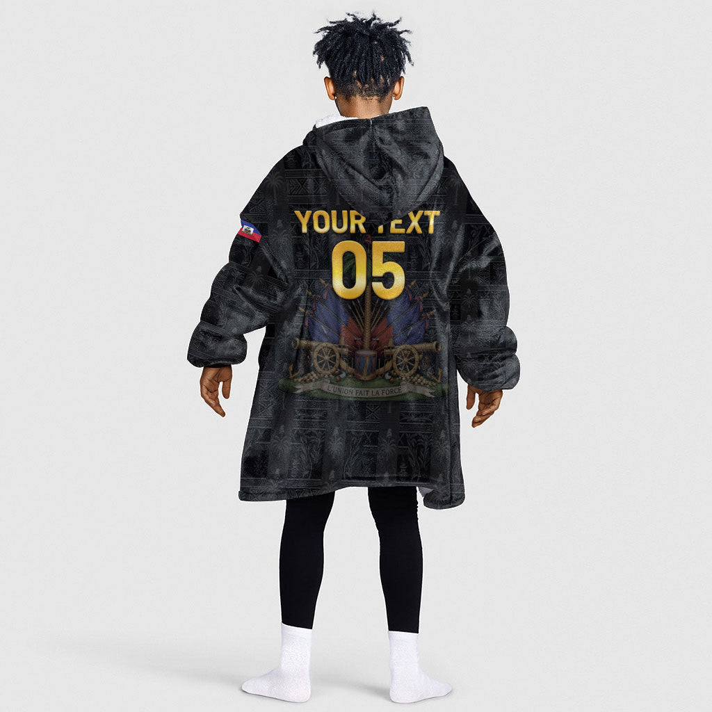 Custom Haiti Football 2026 Kid Wearable Blanket Hoodie Haiti Nan Mondyal