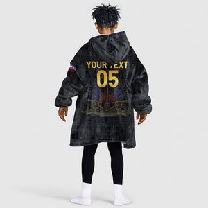 Custom Haiti Football 2026 Kid Wearable Blanket Hoodie Haiti Nan Mondyal