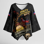 Custom Haiti Football 2026 Kimono Sleeve Blouse Haiti Nan Mondyal