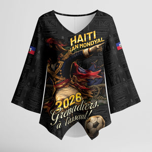 Custom Haiti Football 2026 Kimono Sleeve Blouse Haiti Nan Mondyal