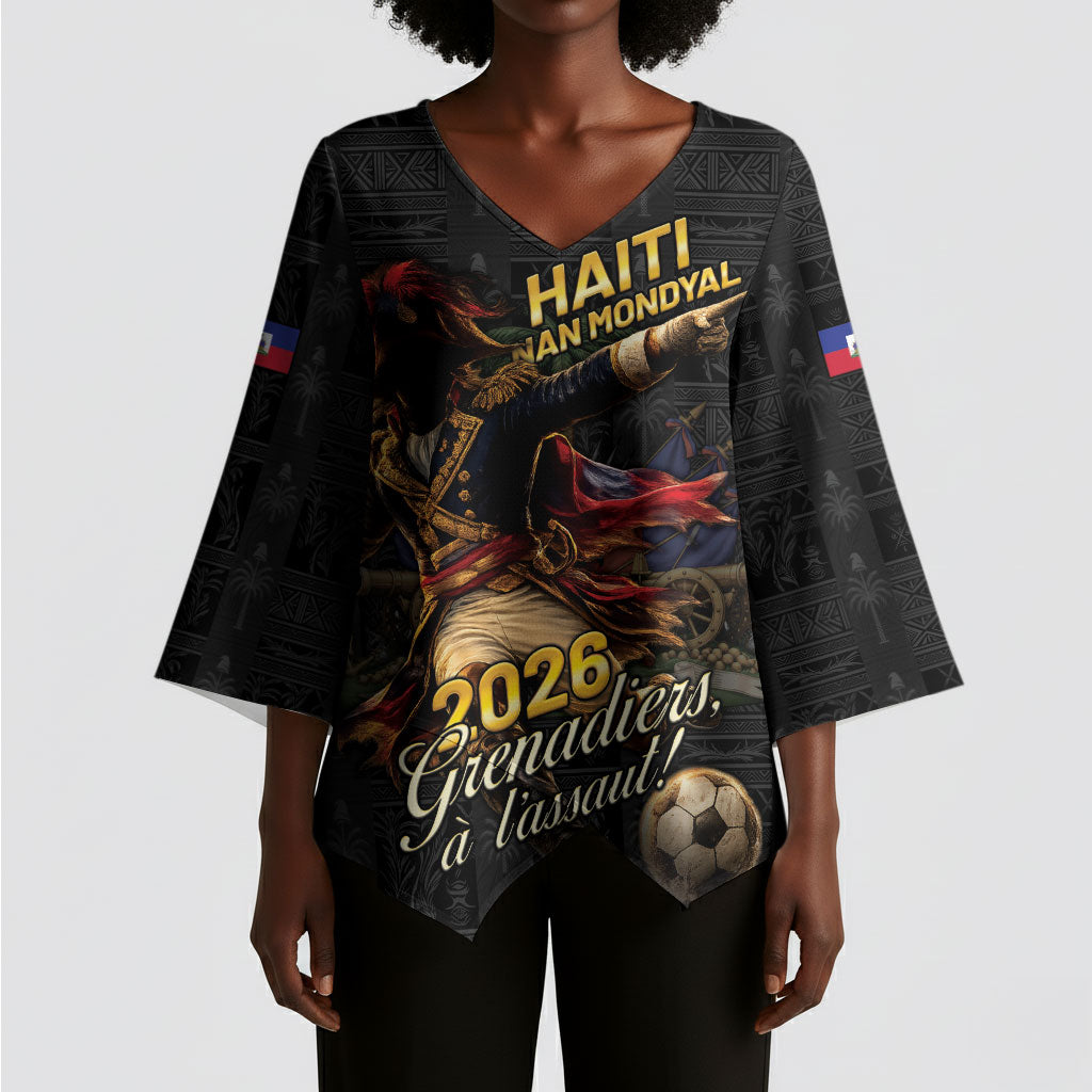 Custom Haiti Football 2026 Kimono Sleeve Blouse Haiti Nan Mondyal