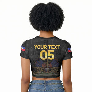 Custom Haiti Football 2026 Raglan Cropped T shirt Haiti Nan Mondyal