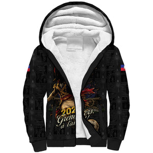 Custom Haiti Football 2026 Sherpa Hoodie Haiti Nan Mondyal