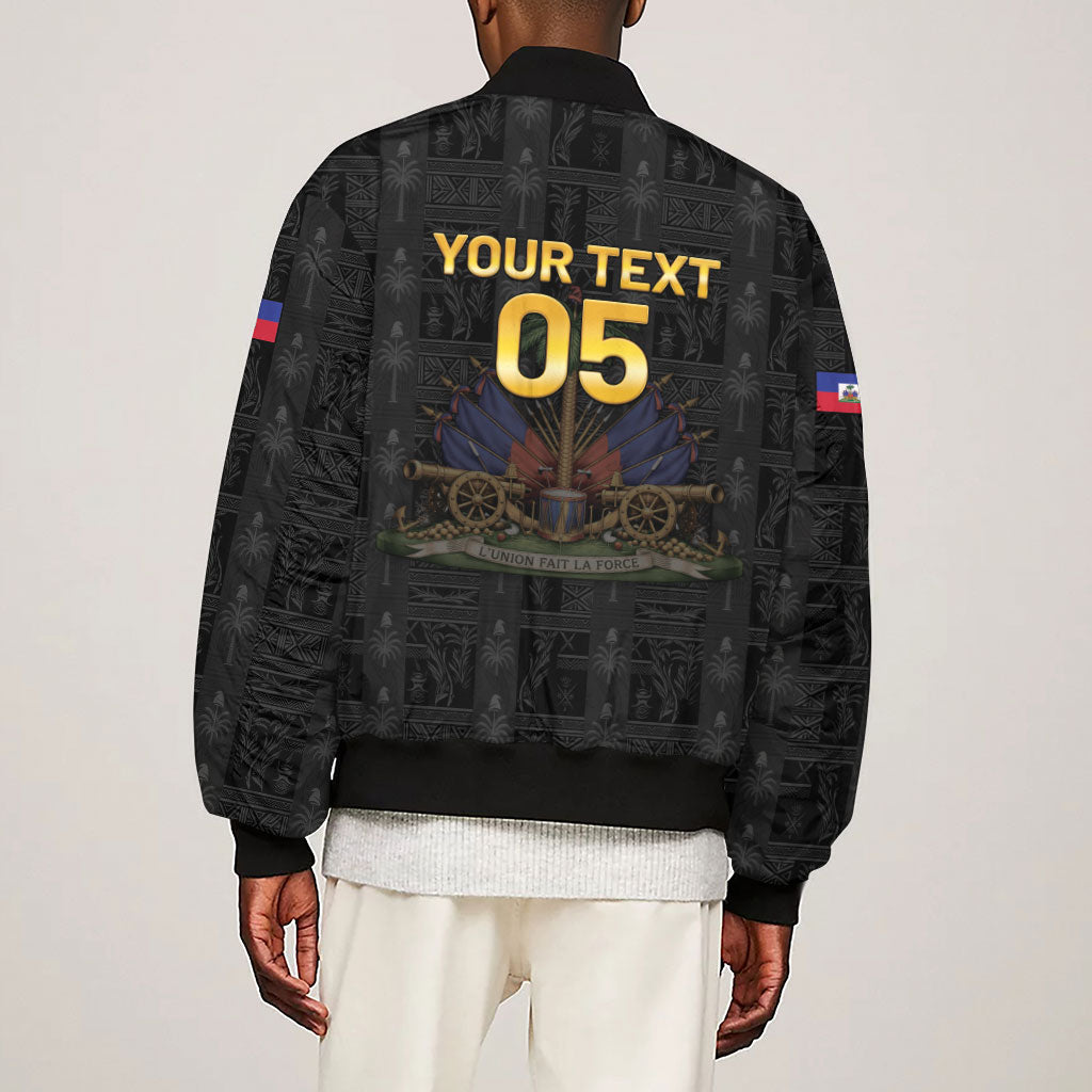 Custom Haiti Football 2026 Sleeve Zip Bomber Jacket Haiti Nan Mondyal