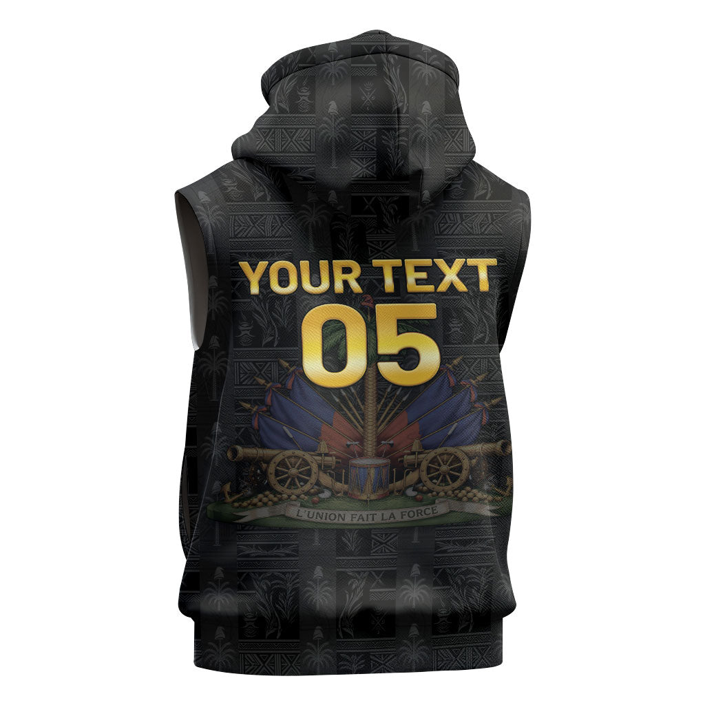 Custom Haiti Football 2026 Sleeveless Zip Hoodie Haiti Nan Mondyal