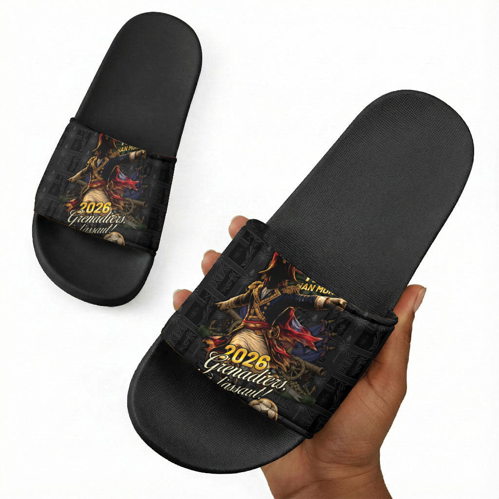 Haiti Football 2026 Slide Sandals Haiti Nan Mondyal