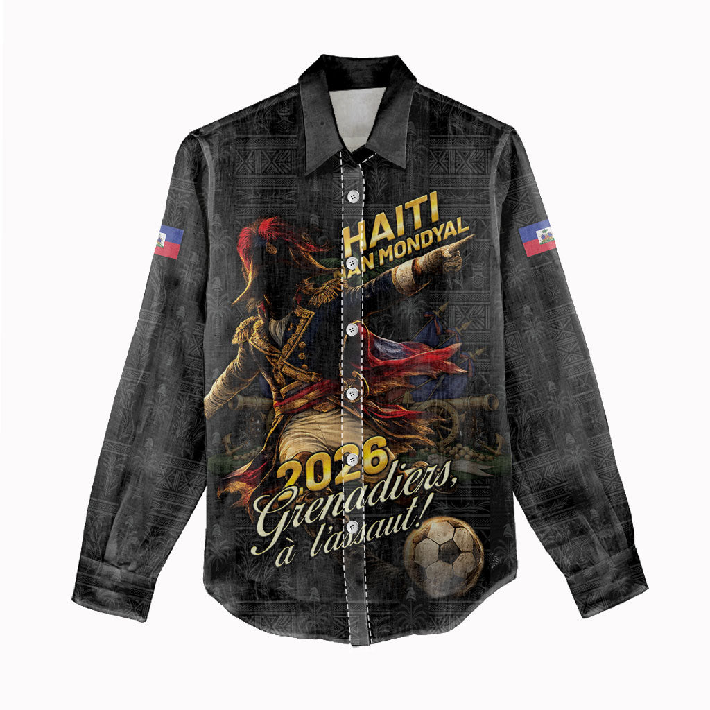 Custom Haiti Football 2026 Women Casual Shirt Haiti Nan Mondyal