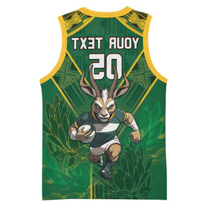 Custom South Africa Rugby 2024 Basketball Jersey Go Bokke African Pattern - African Pride