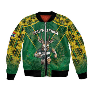 Custom South Africa Rugby 2024 Bomber Jacket Go Bokke African Pattern