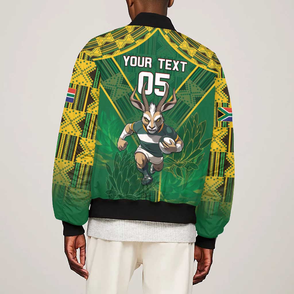 Custom South Africa Rugby 2024 Bomber Jacket Go Bokke African Pattern