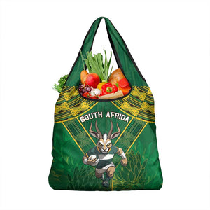 South Africa Rugby 2024 Grocery Bag Go Bokke African Pattern