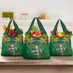 South Africa Rugby 2024 Grocery Bag Go Bokke African Pattern