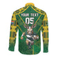 Custom South Africa Rugby 2024 Long Sleeve Button Shirt Go Bokke African Pattern