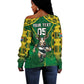 Custom South Africa Rugby 2024 Off Shoulder Sweater Go Bokke African Pattern