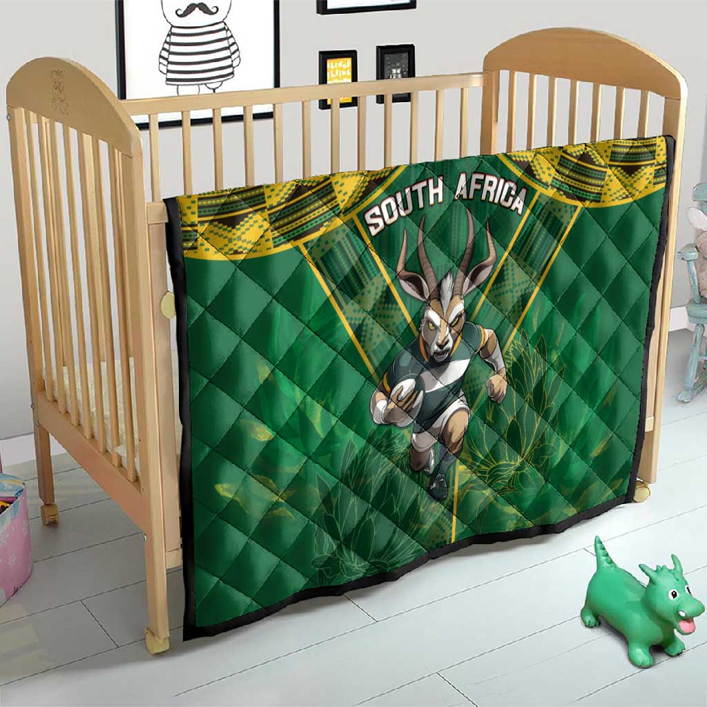 South Africa Rugby 2024 Quilt Go Bokke African Pattern
