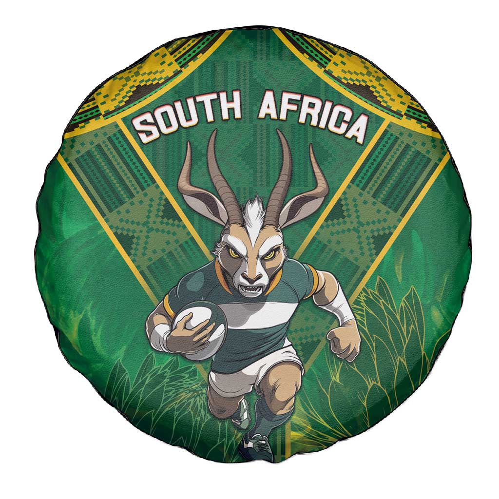 South Africa Rugby 2024 Spare Tire Cover Go Bokke African Pattern