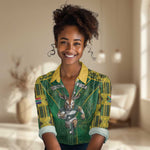 Custom South Africa Rugby 2024 Women Casual Shirt Go Bokke African Pattern LT05