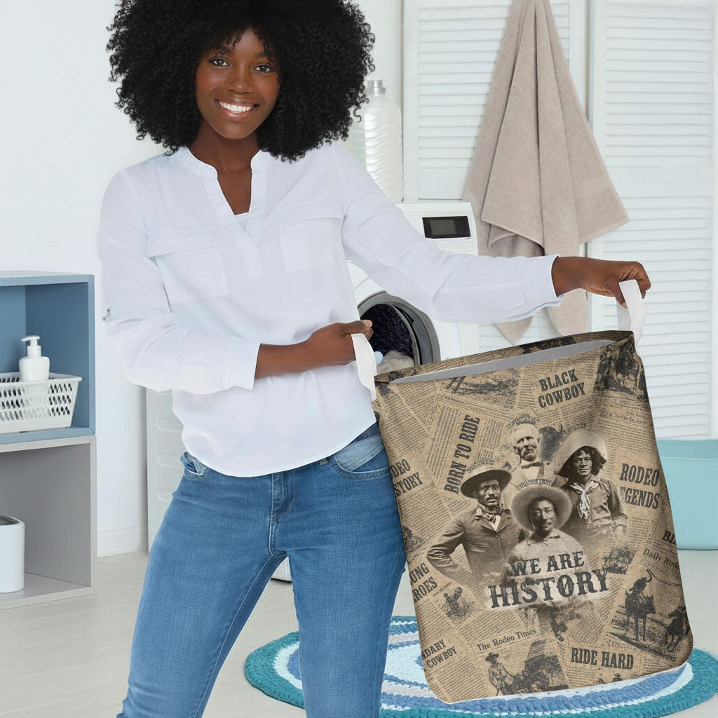Black Cowboy Laundry Basket Western Rodeo Melanin Black History