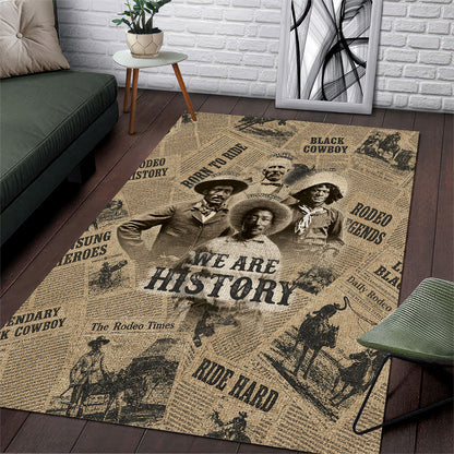 Black Cowboy Area Rug Western Rodeo Melanin Black History
