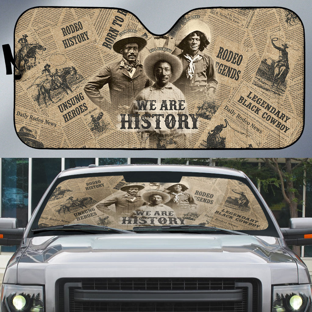Black Cowboy Auto Sun Shade Western Rodeo Melanin Black History