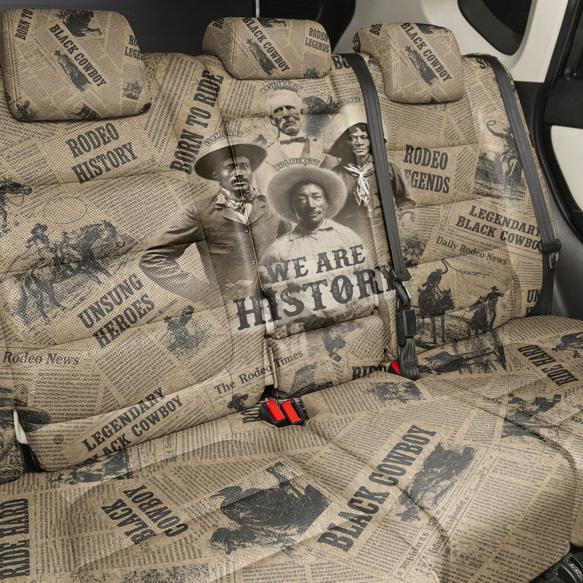 Black Cowboy Back Car Seat Cover Western Rodeo Melanin Black History