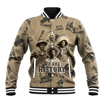 Black Cowboy Baseball Jacket Western Rodeo Melanin Black History