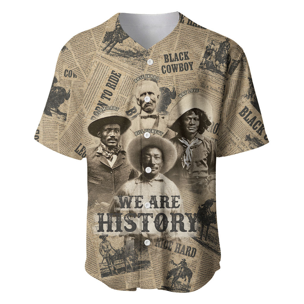 Black Cowboy Baseball Jersey Western Rodeo Melanin Black History