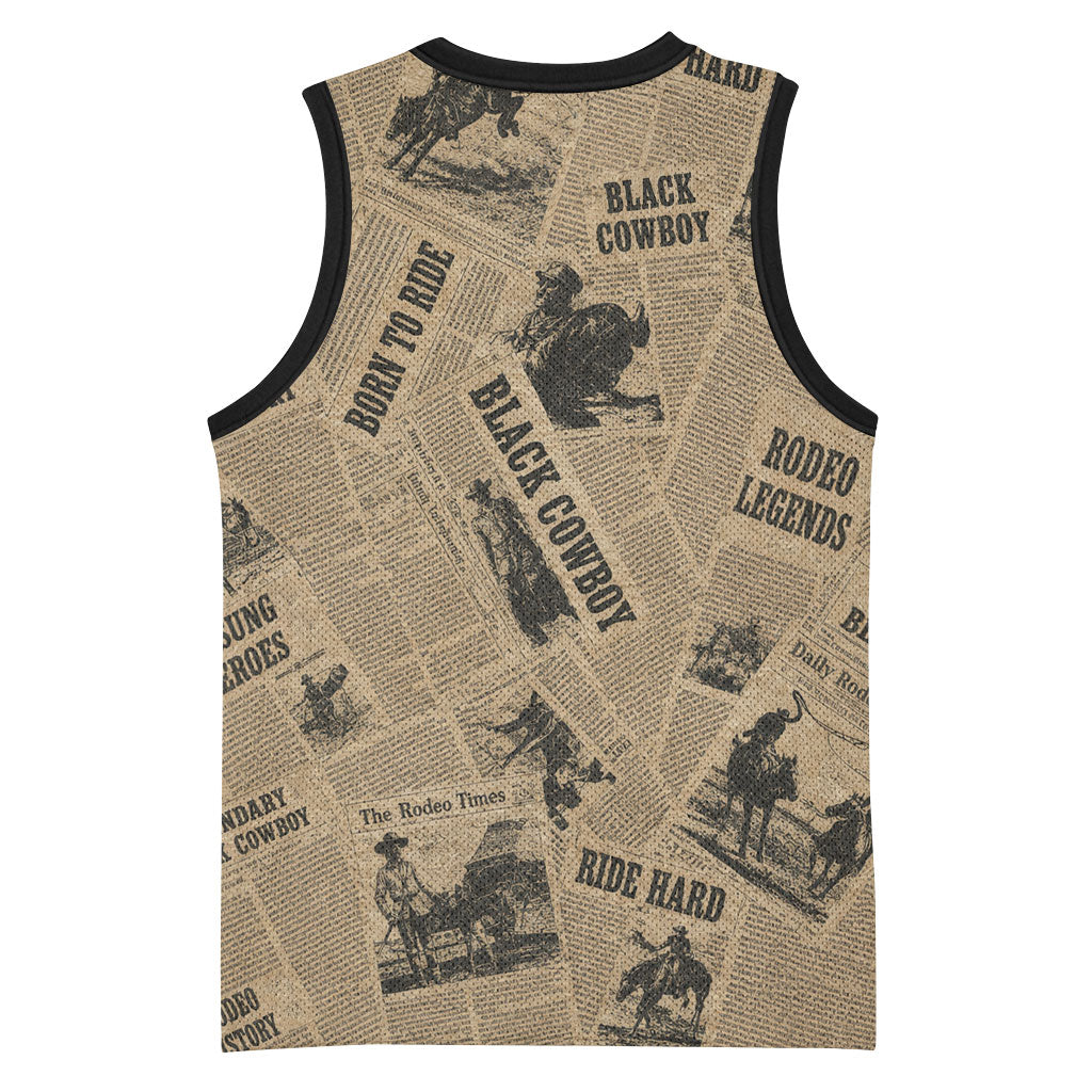 Black Cowboy Basketball Jersey Western Rodeo Melanin Black History