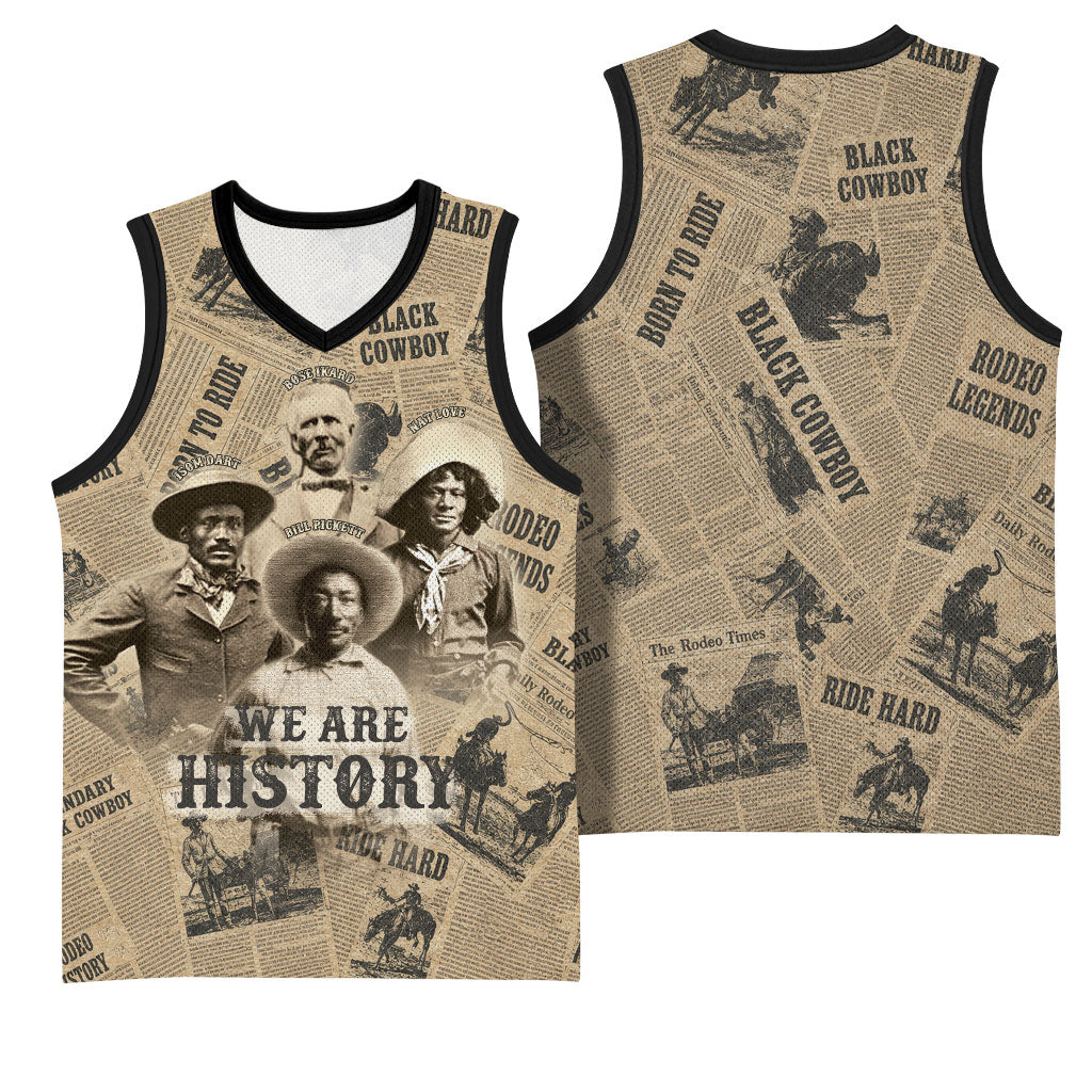 Black Cowboy Basketball Jersey Western Rodeo Melanin Black History