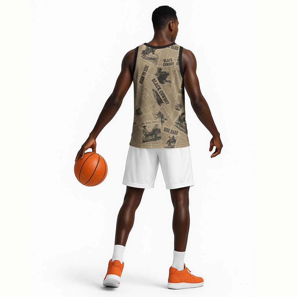 Black Cowboy Basketball Jersey Western Rodeo Melanin Black History