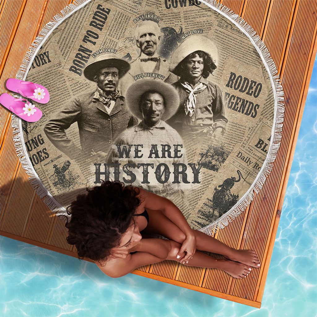 Black Cowboy Beach Blanket Western Rodeo Melanin Black History