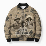 Black Cowboy Bomber Puffer Jacket Western Rodeo Melanin Black History