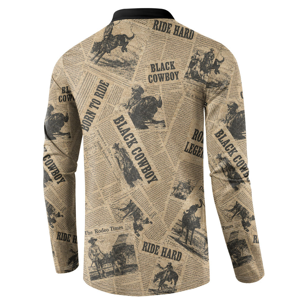 Black Cowboy Button Sweatshirt Western Rodeo Melanin Black History