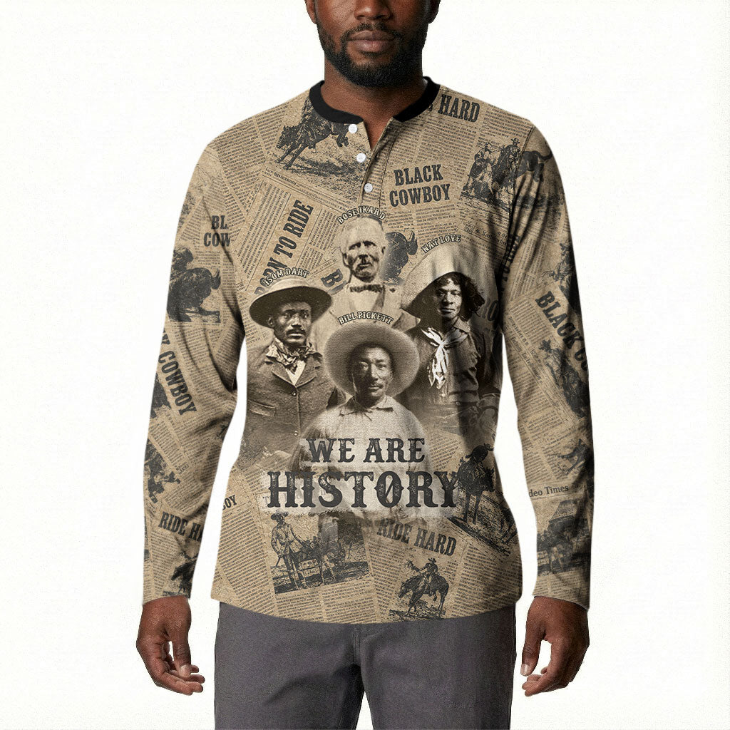 Black Cowboy Button Sweatshirt Western Rodeo Melanin Black History