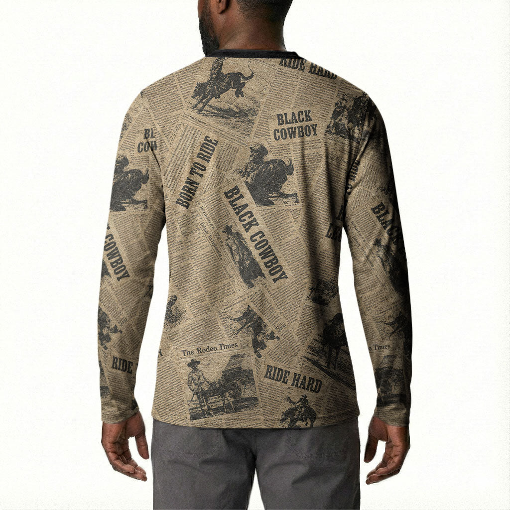 Black Cowboy Button Sweatshirt Western Rodeo Melanin Black History